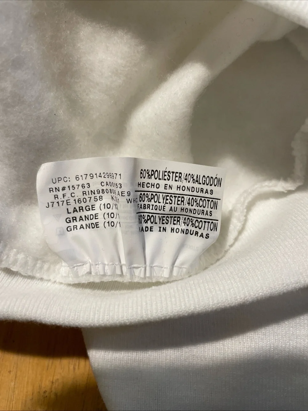 NWT Hanes Kids White Crewneck Sweatshirt